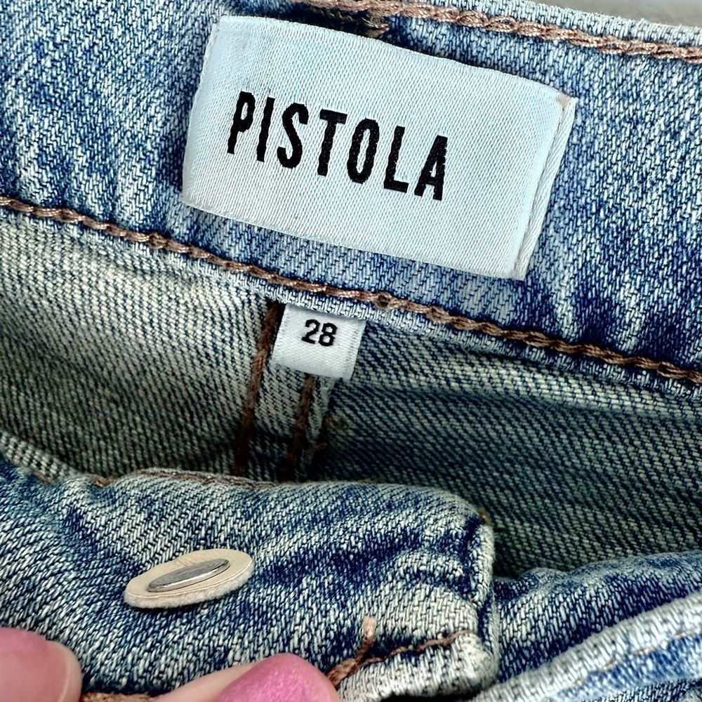 New Pistola Distressed Size 28 Denim Shorts medium wash sold for out NWOT